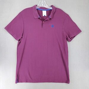 Nike Polo Shirt Men L Purple Roger Federer RF Logo Short Sleeve Tennis Casual